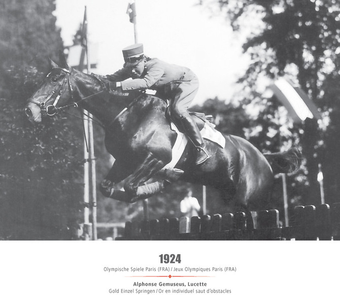 Jeux Olympiques Paris (FRA) 1924 - Alphonse Gemuseus, Lucette - Or en individuel saut d’obstacles