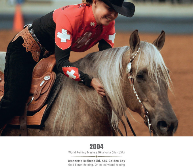 World Reining Masters Oklahoma City (USA) 2004 - Jeannette Krähenbühl, ARC Golden Boy - Gold Einzel Reining