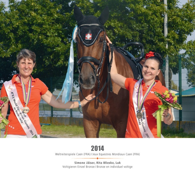 Weltreiterspiele Caen (FRA) 2014 - Simone Jäiser, Rita Blieske, Luk - Voltigieren Einzel Bronze