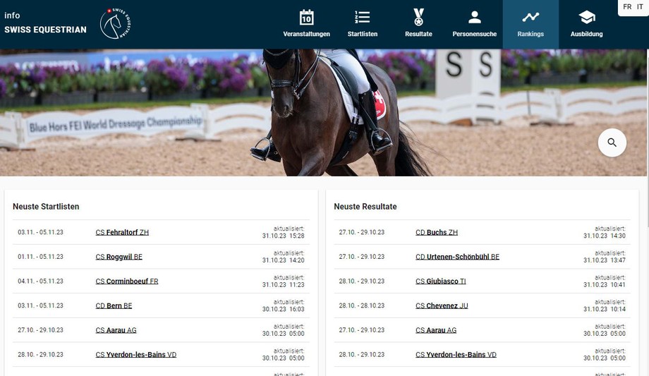 Screenhot von info.swiss-equestrian.ch