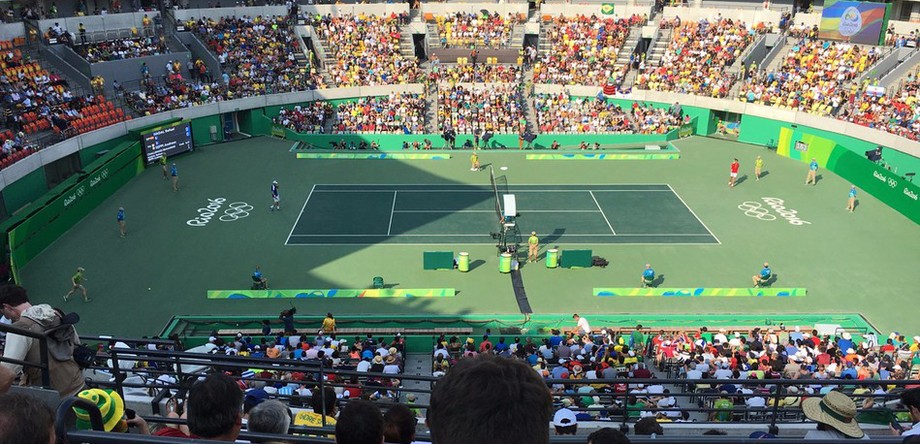Im Tennisstadium - Nadal gegen Seppi